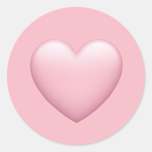 Pink Heart Emoji - Zachte en liefdevolle symbolisc Ronde Sticker (Voorkant)