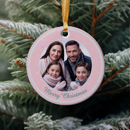 Pink Heart Familie Kerst Ornament