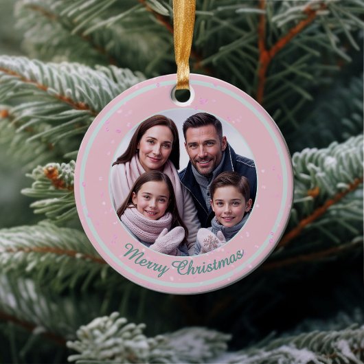 Pink Heart Familie Kerst Ornament