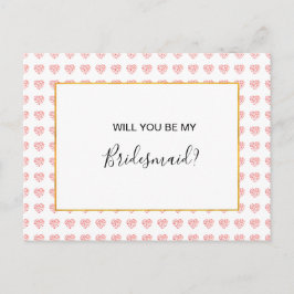 Pink Heart Floral Garland Matron of Ereer Uitnodiging Briefkaart