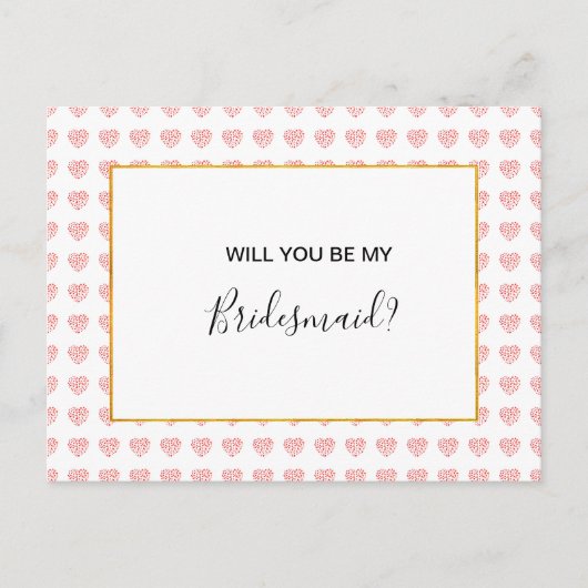 Pink Heart Floral Garland Matron of Ereer Uitnodiging Briefkaart (Voorkant)