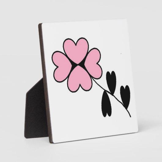 PINK HEART FLOWER FOTOPLAAT (Voorkant)