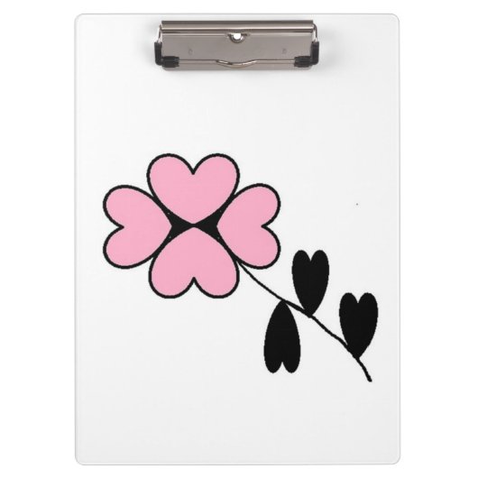 PINK HEART FLOWER KLEMBORD (Voorkant)