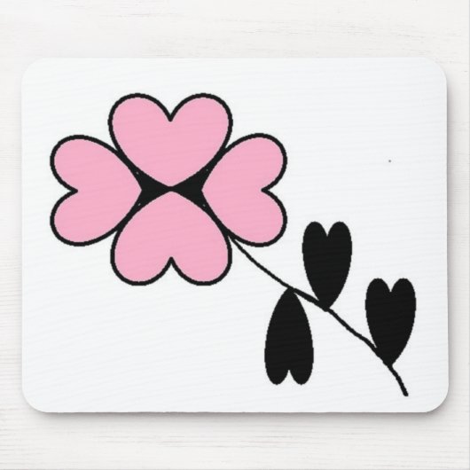 PINK HEART FLOWER MUISMAT (Voorkant)