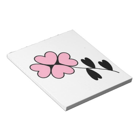 PINK HEART FLOWER NOTITIEBLOK (Schuin)