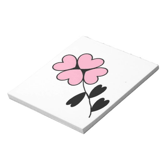 PINK HEART FLOWER NOTITIEBLOK (Linkerzijde)