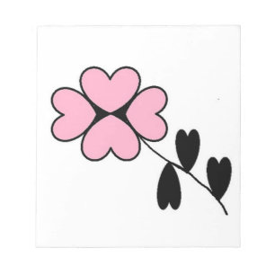 PINK HEART FLOWER NOTITIEBLOK