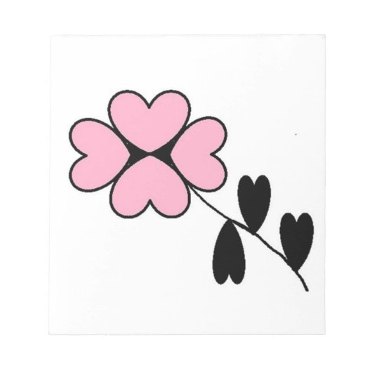 PINK HEART FLOWER NOTITIEBLOK (Voorkant)