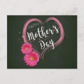 Pink Heart Flowers Moederdag - Briefkaart (Voorkant)