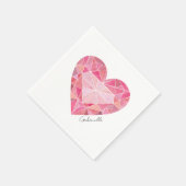 Pink Heart Gem Diamond NAME Waterverf Glam Bling Servet (Hoek)