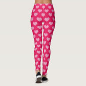 Pink Heart Girly Pattern Trendy Fashionable Yoga Leggings (Achterkant)