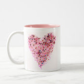 Pink Heart Glitter Mug Tweekleurige Koffiemok (Links)