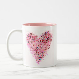 Pink Heart Glitter Mug Tweekleurige Koffiemok
