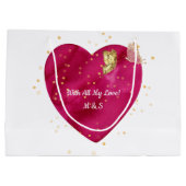 Pink Heart & Gold Butterfly Valentine Wrapping Groot Cadeauzakje (Achterkant)