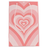 Pink Heart Gradient Pattern – Cute Girly Love Medium Cadeauzakje (Voorkant)