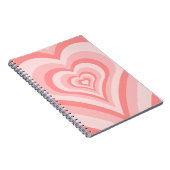 Pink Heart Gradient Pattern – Cute Girly Love Notitieboek (Rechterzijde)