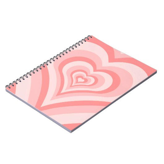 Pink Heart Gradient Pattern – Cute Girly Love Notitieboek (Linkerzijde)