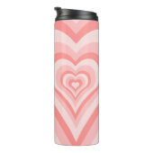 Pink Heart Gradient Pattern – Cute Girly Love Thermosbeker (Geroteerd rechts)