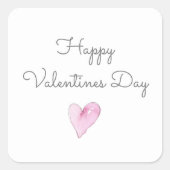 Pink Heart HAPPY VALENTIJNSDAG Sweet Love Vierkante Sticker (Voorkant)