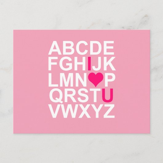 Pink Heart I Love You Briefkaart (Voorkant)