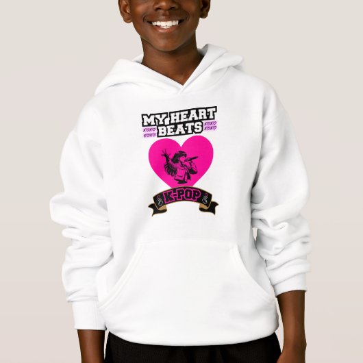 Pink Heart Idol Singing KPop Music Love Design (Voorkant)