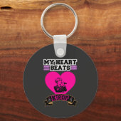 Pink Heart Idol Singing KPop Music Love Design Sleutelhanger (Voorkant)