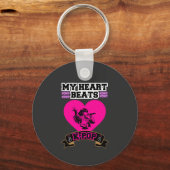 Pink Heart Idol Singing KPop Music Love Design Sleutelhanger (Voorkant)