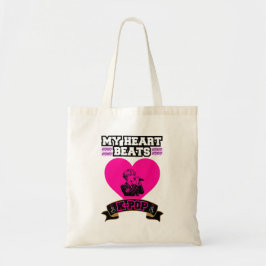 Pink Heart Idol Singing KPop Music Love Design Tote Bag