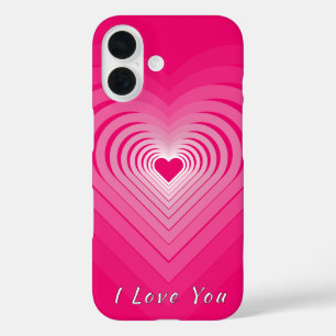 Pink Heart iPhone Case Gift met tekst - Ik hou van