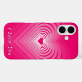 Pink Heart iPhone Case Gift met tekst - Ik hou van (Achterkant (horizontaal))