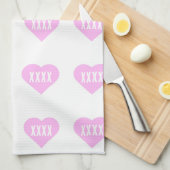 Pink Heart Kiss De Kok Theedoek (Quarter Fold)