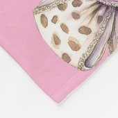 Pink Heart Leopard Girly Bow Fleece Deken (Hoek)