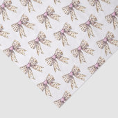 Pink Heart Leopard Girly Bow Verjaardag Tissuepapier (Detail)