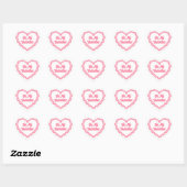 Pink Heart Lijst Country Valentijn Stickers (Vel)