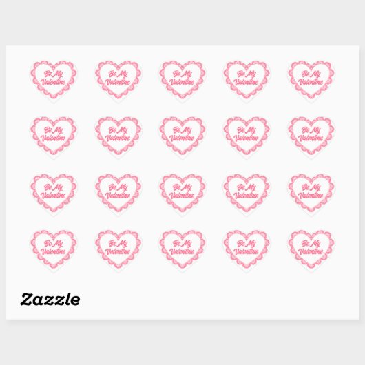 Pink Heart Lijst Country Valentijn Stickers (Vel)