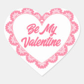 Pink Heart Lijst Country Valentijn Stickers (Voorkant)