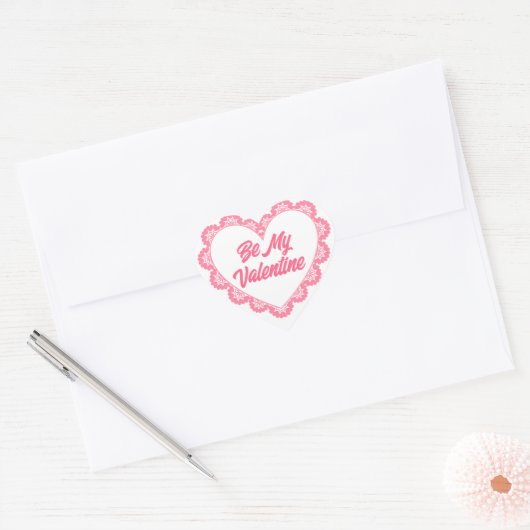 Pink Heart Lijst Country Valentijn Stickers (Envelop)