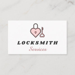 Pink Heart Lock & Key Slotenmaker Services  Visitekaartje