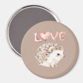 Pink Heart Love Balloons Cute Hedgehog Magneet (Voorkant / Achterkant)