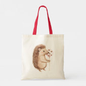 Pink Heart Love Balloons Cute Hedgehog Tote Bag (Achterkant)