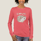 Pink Heart Love Balloons Cute Hedgehog Tri-Blend Shirt (Voorkant)