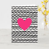 Pink Heart Love Card Kaart (Gele Bloem)