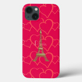 Pink Heart Love Eiffeltoren Parijs Case-Mate iPhone Case (Achterkant)