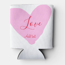 Pink heart love happy Valentine's day text red nam Blikjeskoeler