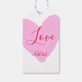 Pink heart love happy Valentine's day text red nam Cadeaulabel