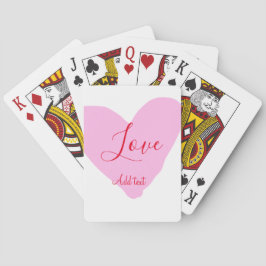 Pink heart love happy Valentine's day text red nam Pokerkaarten