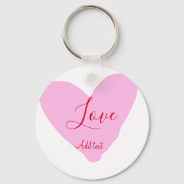 Pink heart love happy Valentine's day text red nam Sleutelhanger