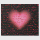 Pink Heart Love - inpakpapier (Vlak)