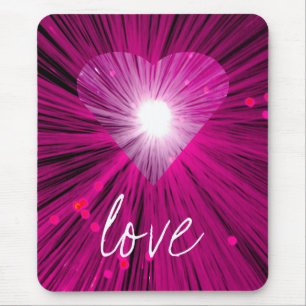 Pink Heart 'Love' mousepad Muismat
