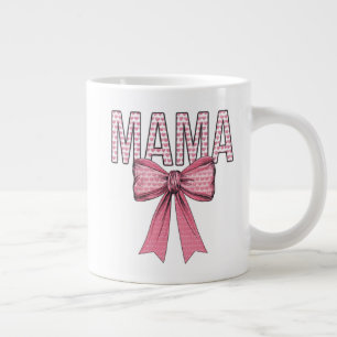 Pink Heart Mama Bow Design Moederdag Grote Koffiekop